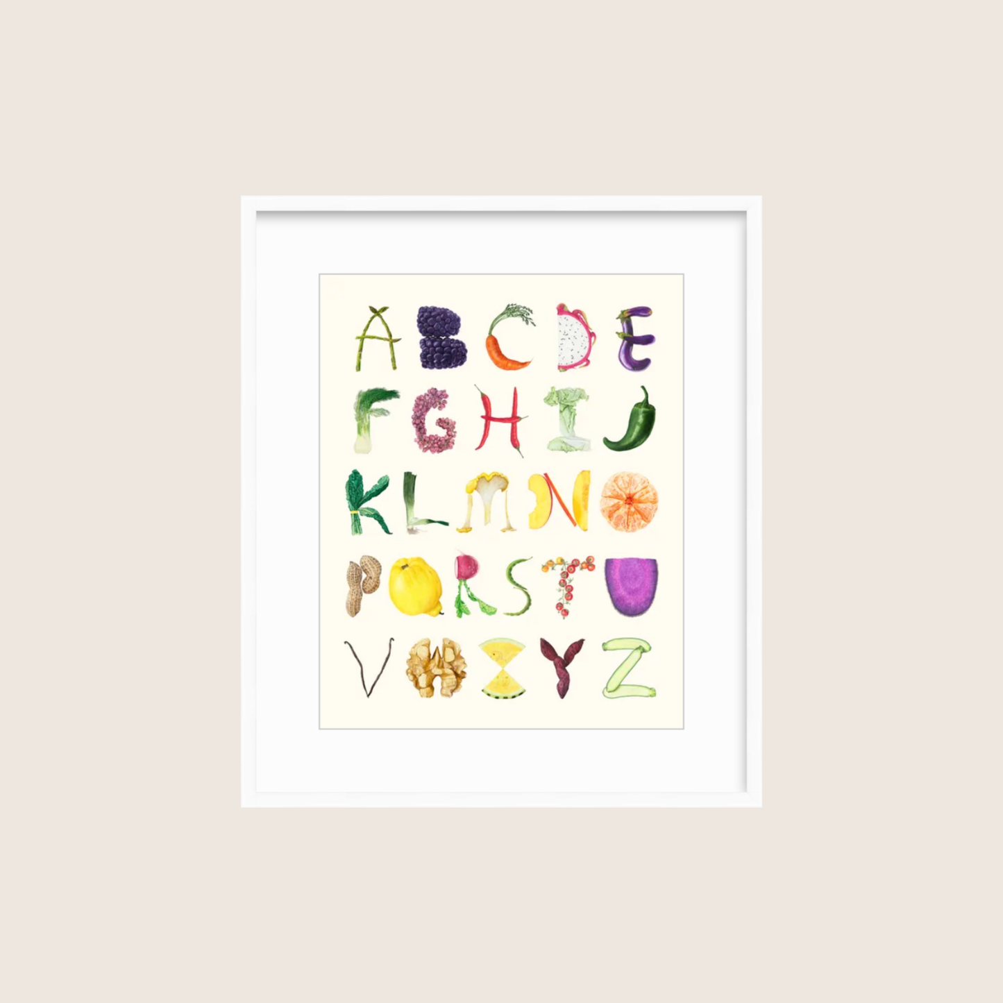 Farmer's Market Alphabet (framed)