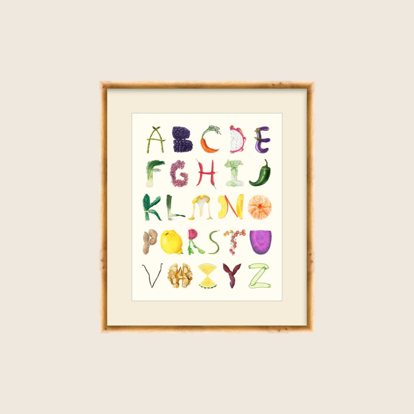 Farmer's Market Alphabet (framed)