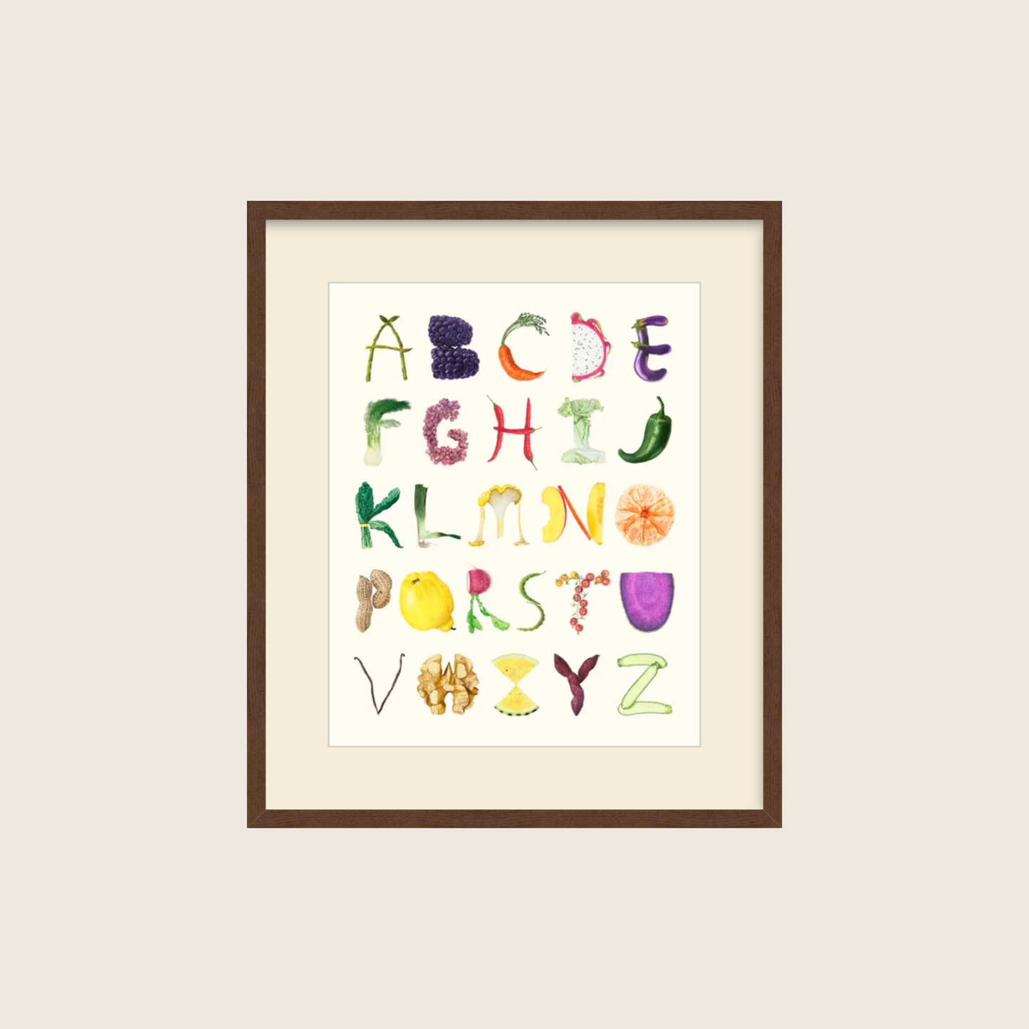 Farmer's Market Alphabet (framed)