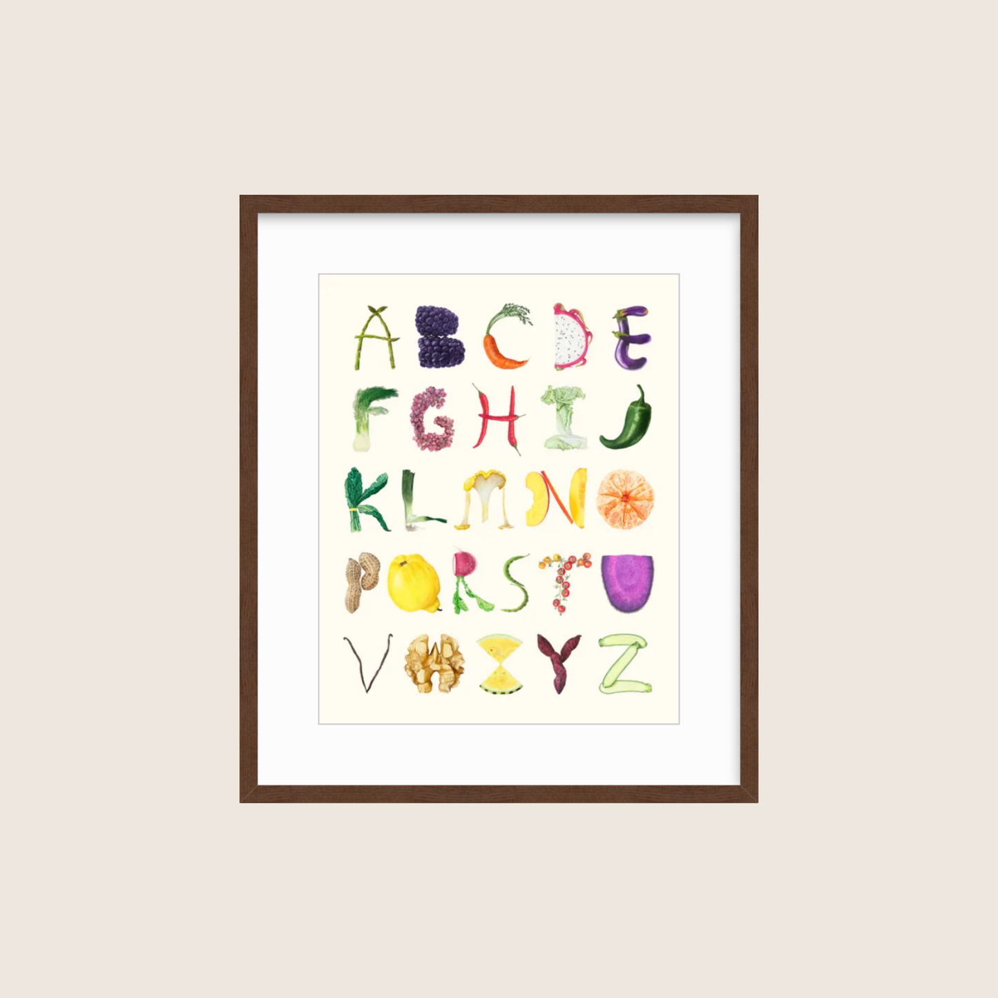 Farmer's Market Alphabet (framed)