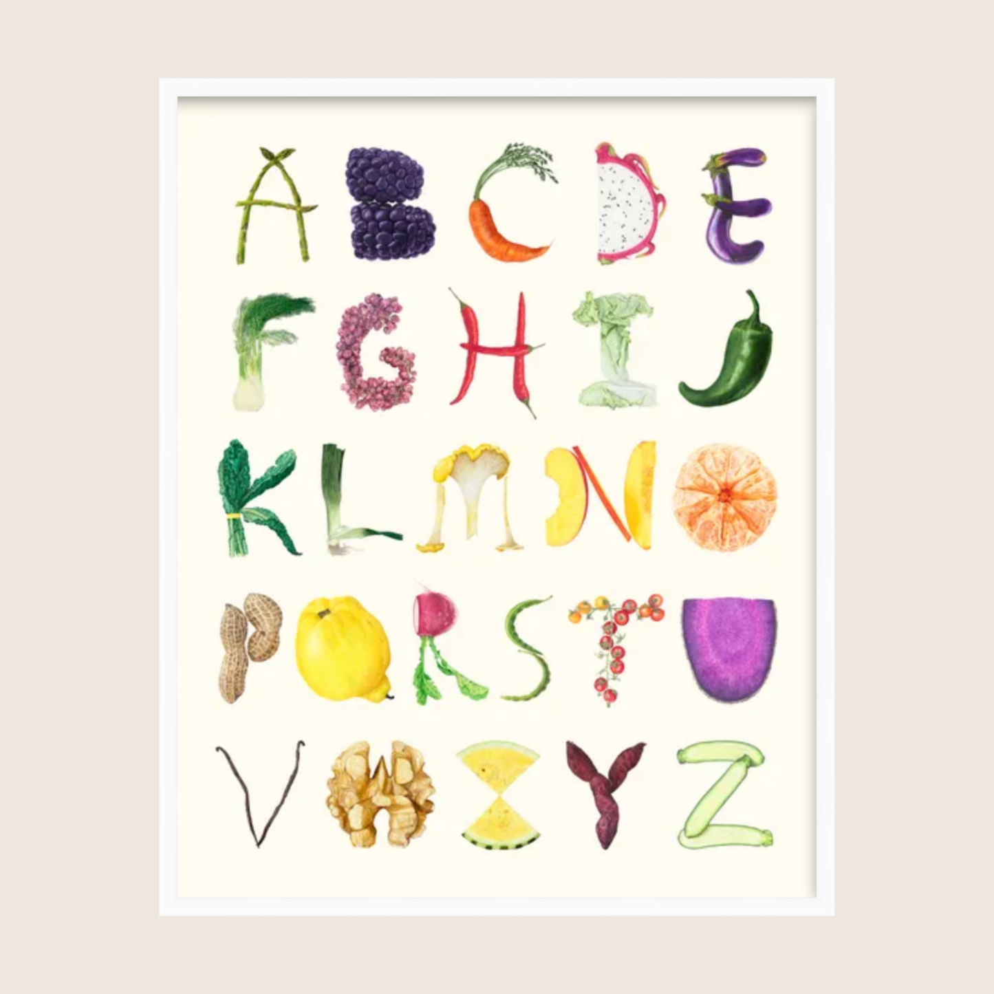 Farmer's Market Alphabet (framed)