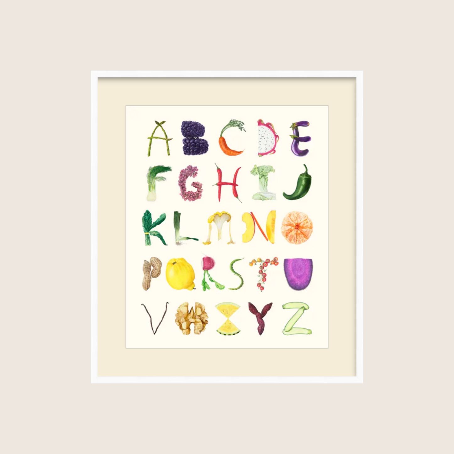 Farmer's Market Alphabet (framed)