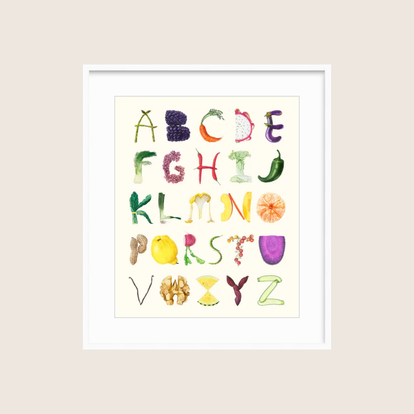 Farmer's Market Alphabet (framed)