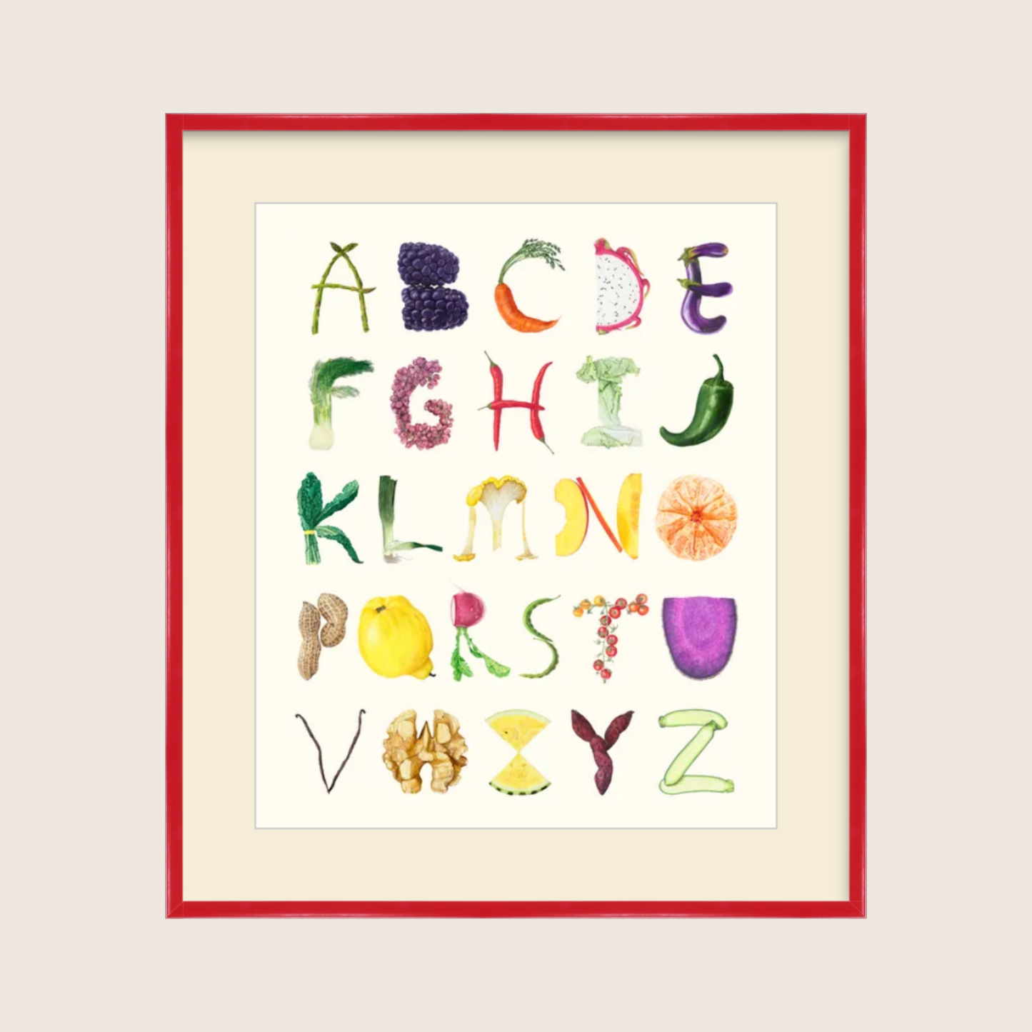Farmer's Market Alphabet (framed)