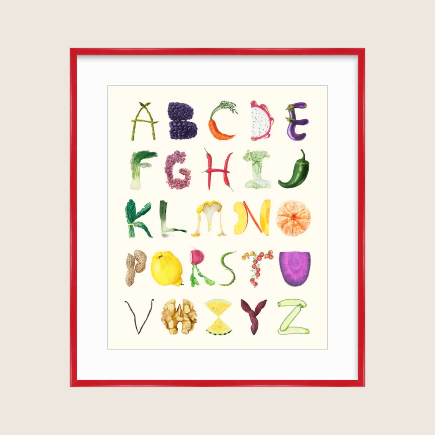 Farmer's Market Alphabet (framed)