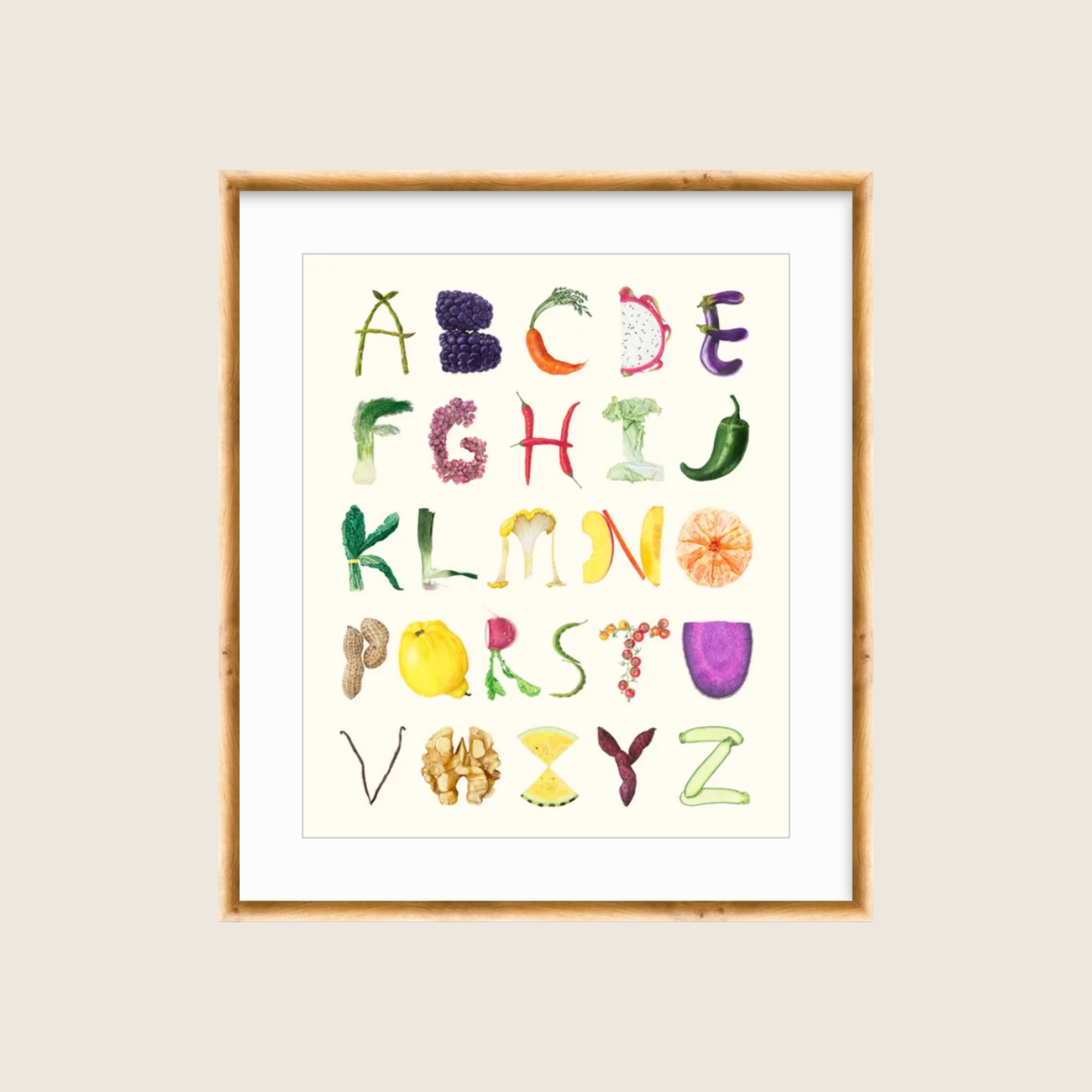 Farmer's Market Alphabet (framed)
