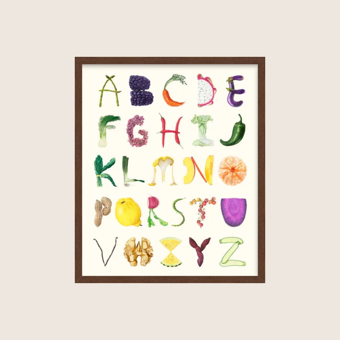 Farmer's Market Alphabet (framed)