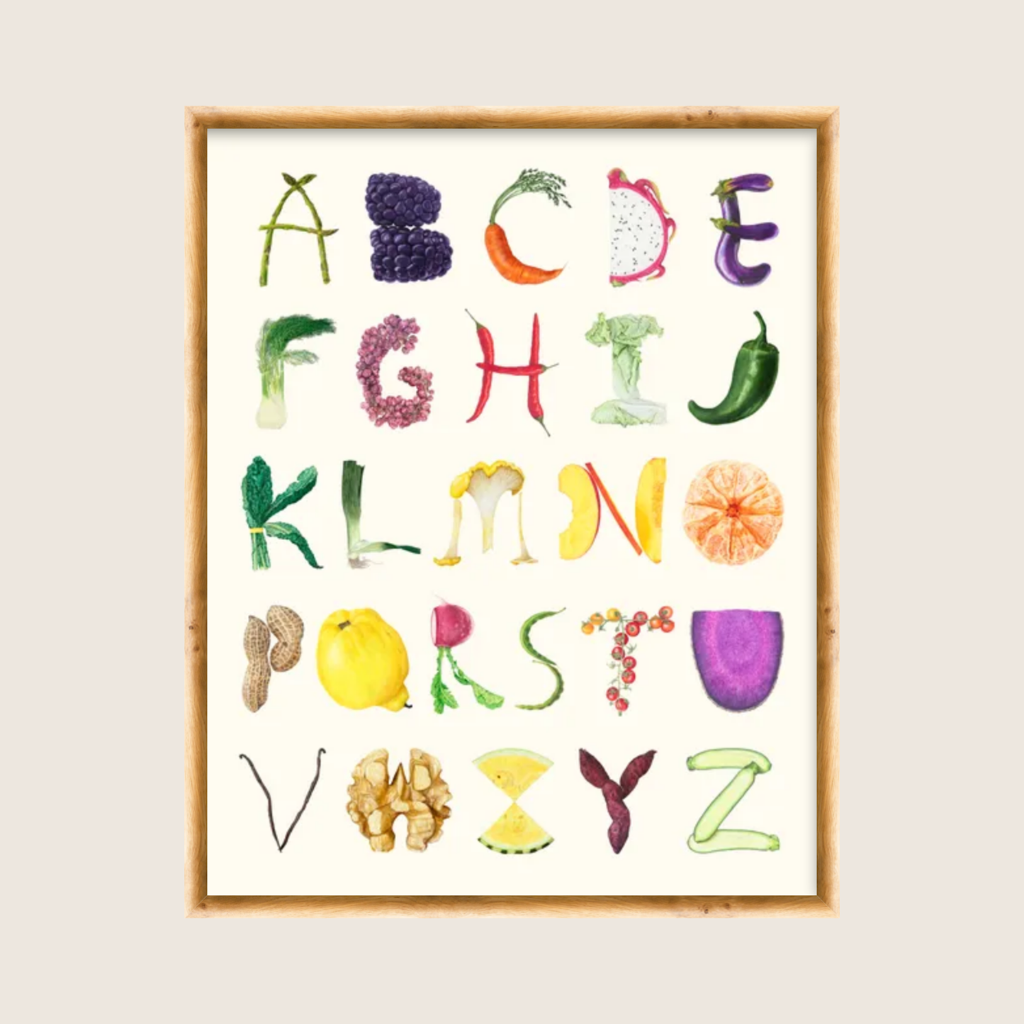 Farmer's Market Alphabet (framed)