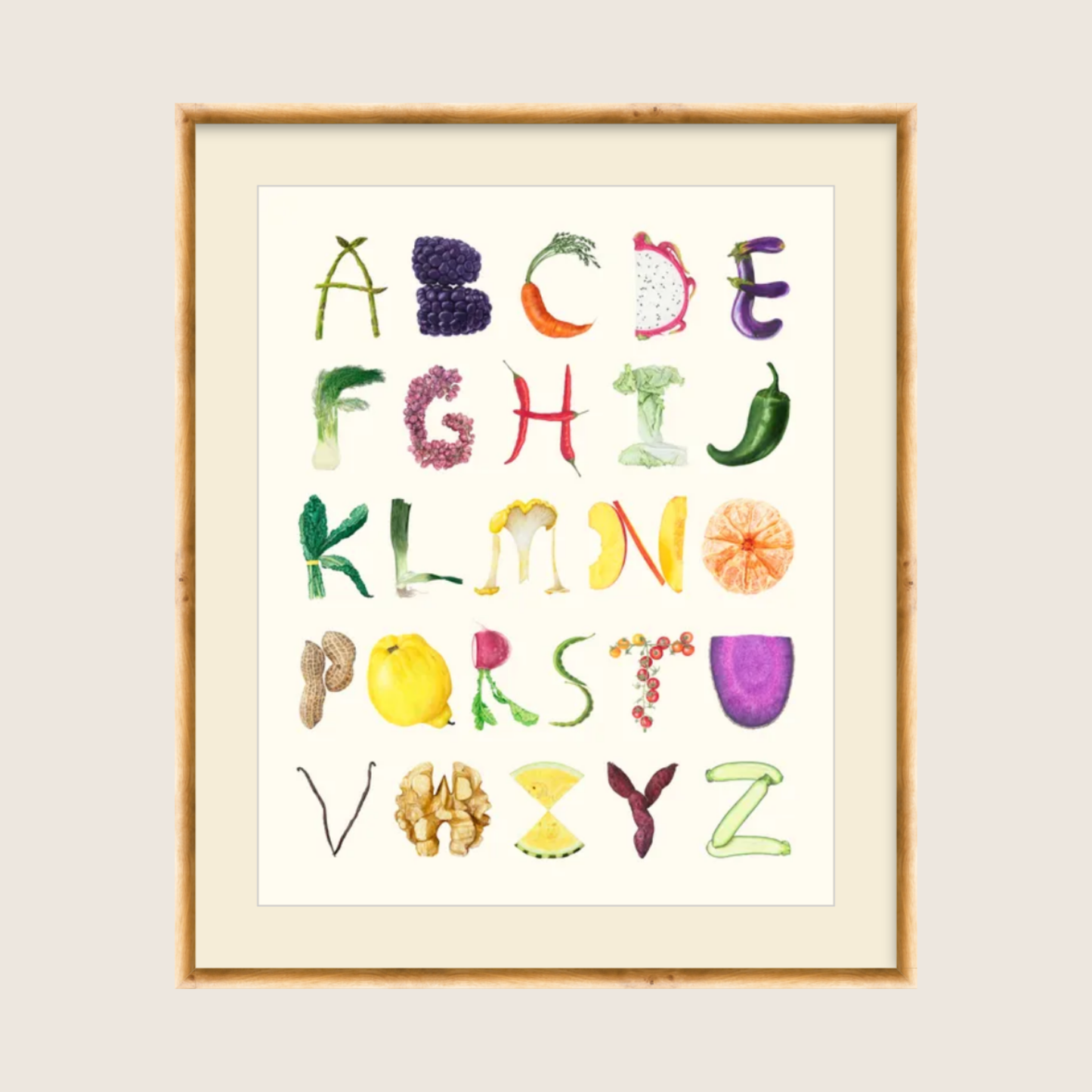 Farmer's Market Alphabet (framed)