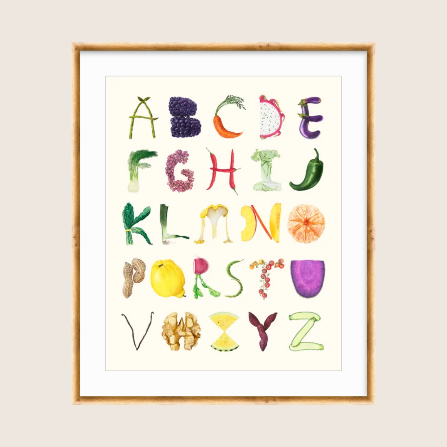 Farmer's Market Alphabet (framed)