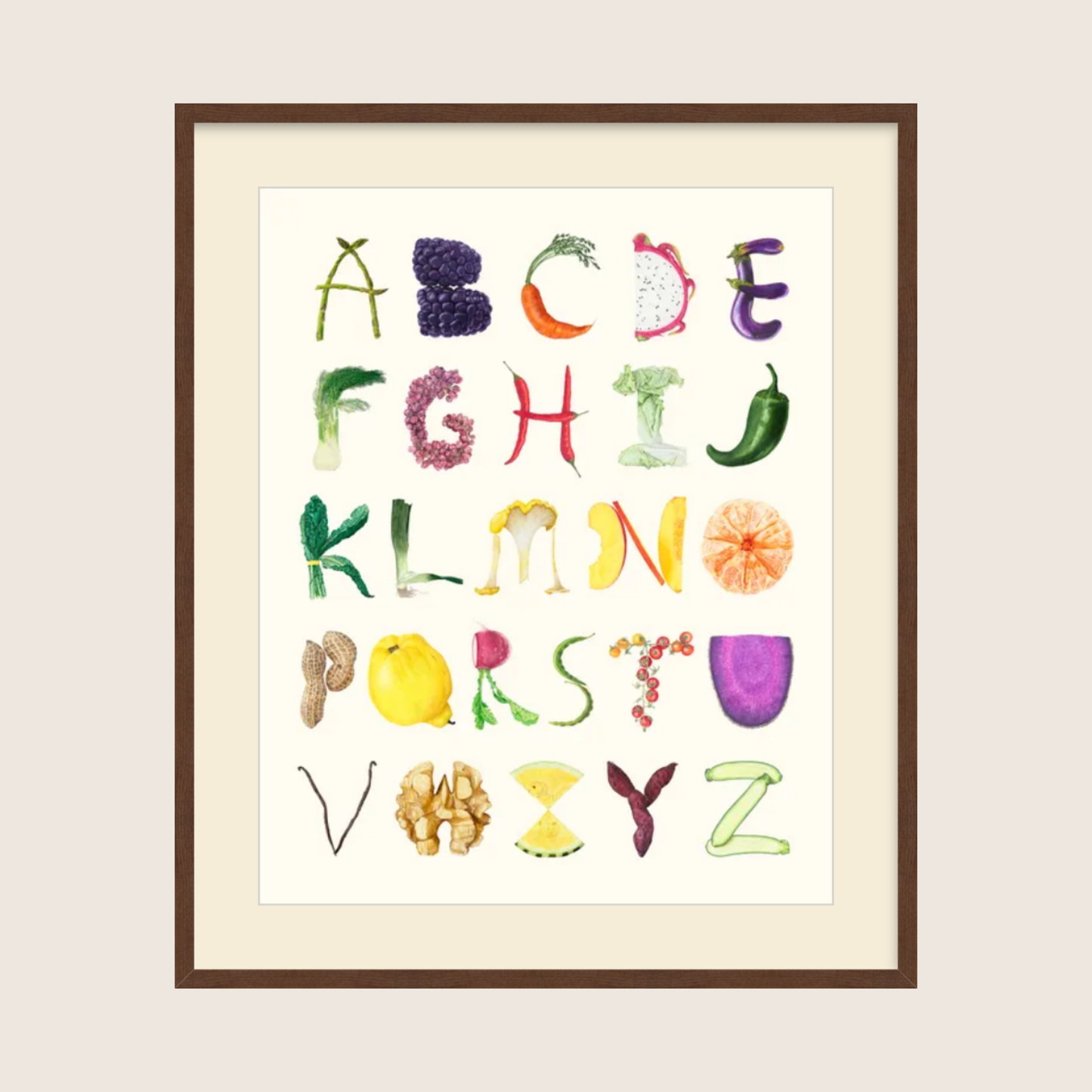 Farmer's Market Alphabet (framed)