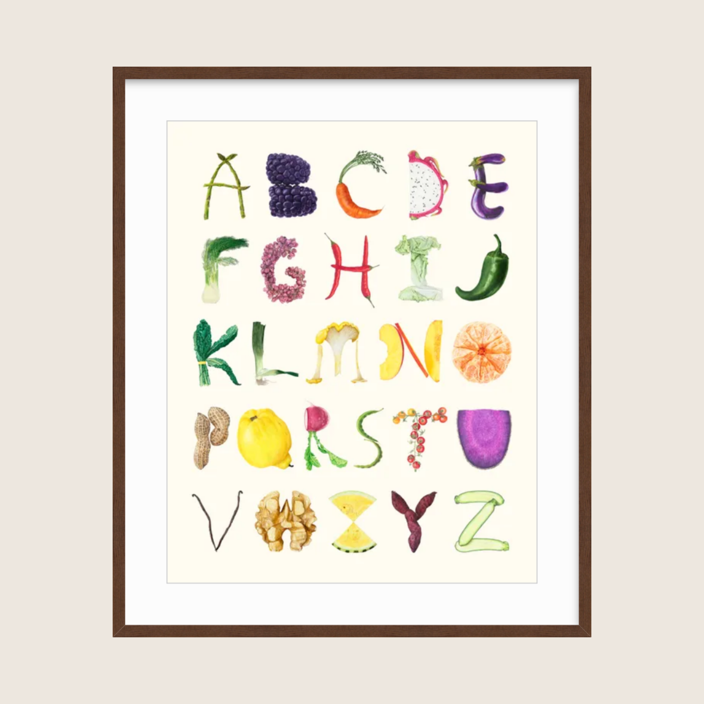 Farmer's Market Alphabet (framed)
